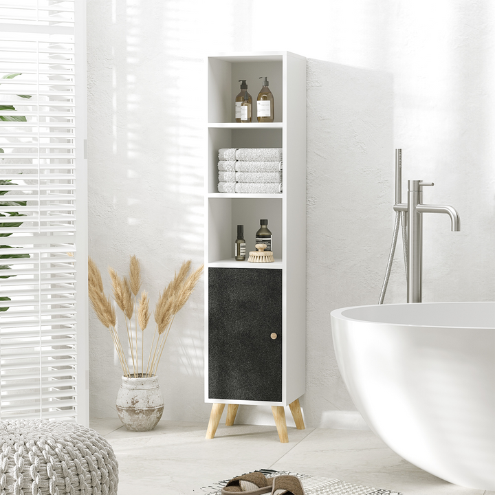 Tallboy Bathroom Cabinet with Adjustable Shelves & White Finish, 30x30x139cm - Modern & Slim Storage Solution - Premium  from Home Treasures - Just £60.99! Shop now at Home Treasures