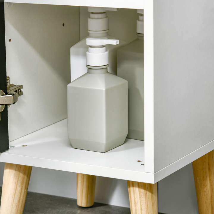 Tallboy, Bathroom Cabinet w/ Adjustable Shelves and Cabinet (White) 30 x 30 x 139cm - Premium  from Home Treasures - Just £62.99! Shop now at Home Treasures