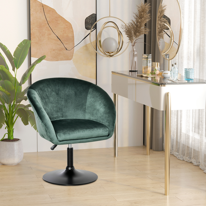 Elegant Green Swivel Bar Stool - Adjustable Height Fabric Dining Chair & Dressing Stool - Premium  from Home Treasures - Just £89.99! Shop now at Home Treasures