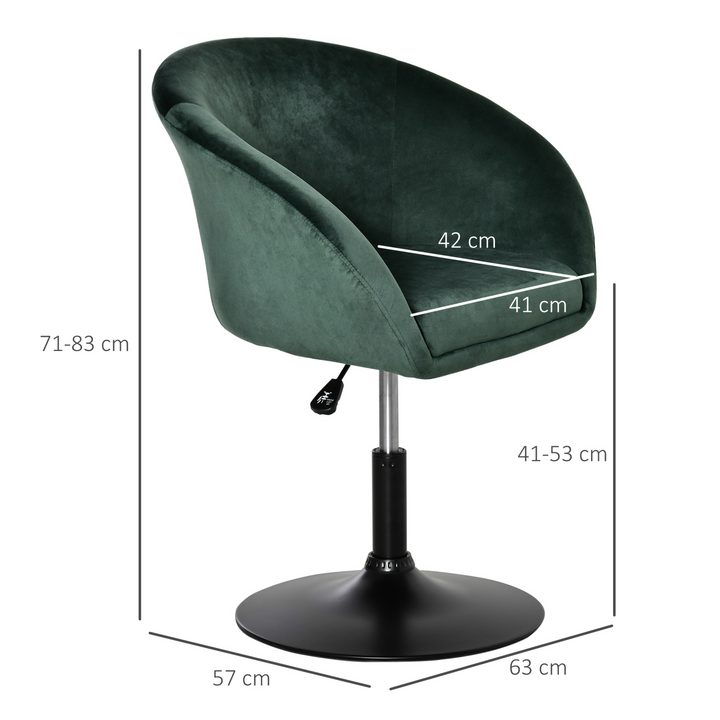 Elegant Green Swivel Bar Stool - Adjustable Height Fabric Dining Chair & Dressing Stool - Premium  from Home Treasures - Just £89.99! Shop now at Home Treasures