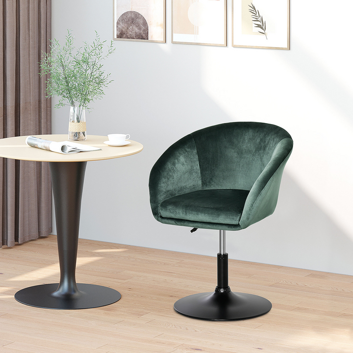 Elegant Green Swivel Bar Stool - Adjustable Height Fabric Dining Chair & Dressing Stool - Premium  from Home Treasures - Just £89.99! Shop now at Home Treasures