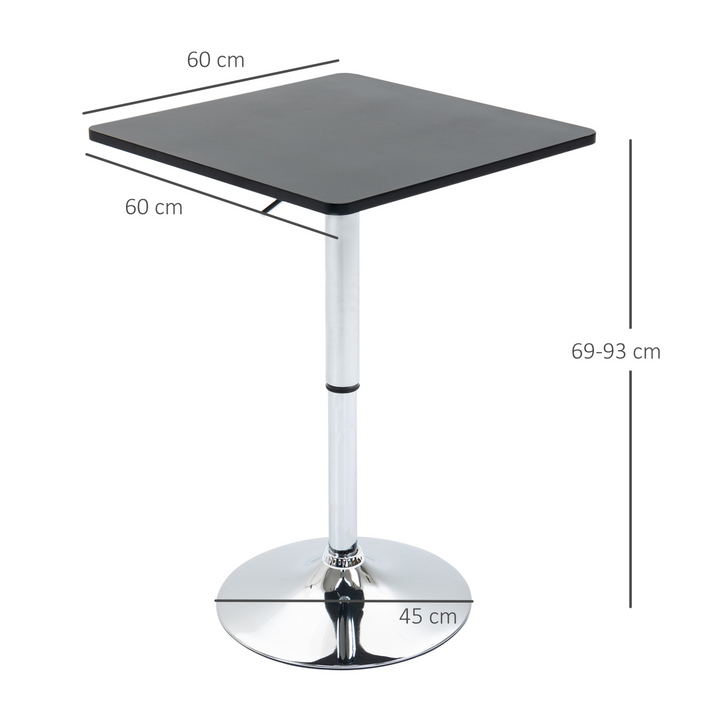 Modern Minimalist Counter Bar Table with 360° Swivel Tabletop and Electroplating Metal Base - Black and Silver, Adjustable Height, Sturdy Design for Home and Kitchen - Premium  from Home Treasures - Just £75.99! Shop now at Home Treasures