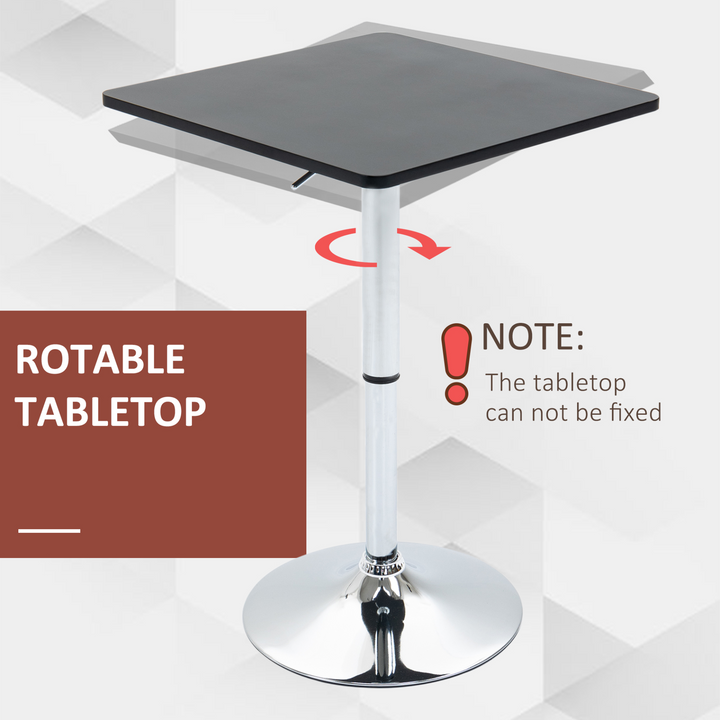 Modern Minimalist Counter Bar Table with 360° Swivel Tabletop and Electroplating Metal Base - Black and Silver, Adjustable Height, Sturdy Design for Home and Kitchen - Premium  from Home Treasures - Just £75.99! Shop now at Home Treasures