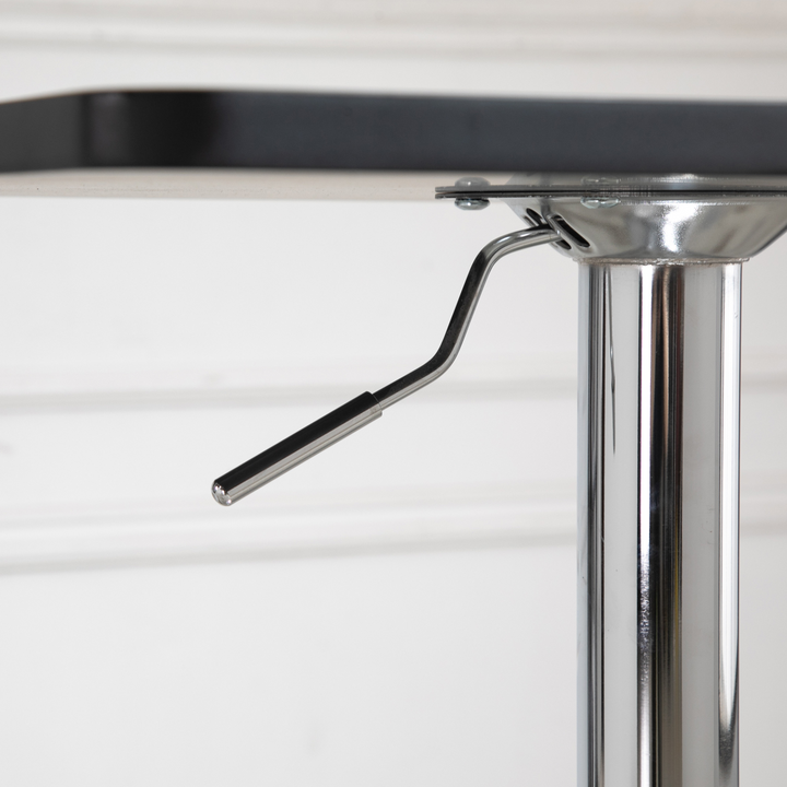 Modern Minimalist Counter Bar Table with 360° Swivel Tabletop and Electroplating Metal Base - Black and Silver, Adjustable Height, Sturdy Design for Home and Kitchen - Premium  from Home Treasures - Just £75.99! Shop now at Home Treasures