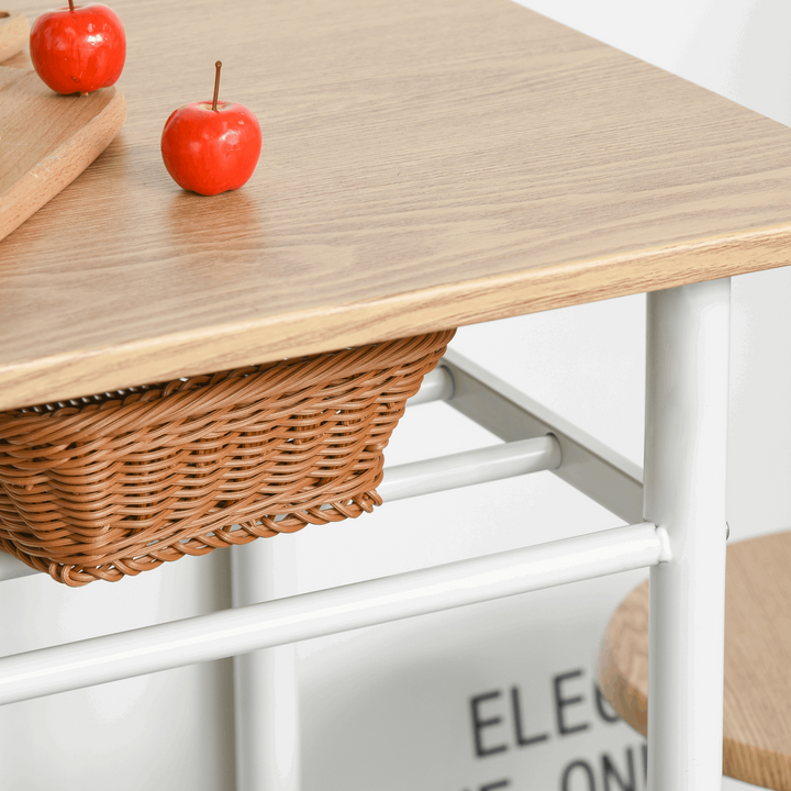 Stylish Bar Table and Stools Set with Footrest and Storage Shelf (White and Oak) - Perfect for Small Spaces - Premium  from Home Treasures - Just £97.99! Shop now at Home Treasures