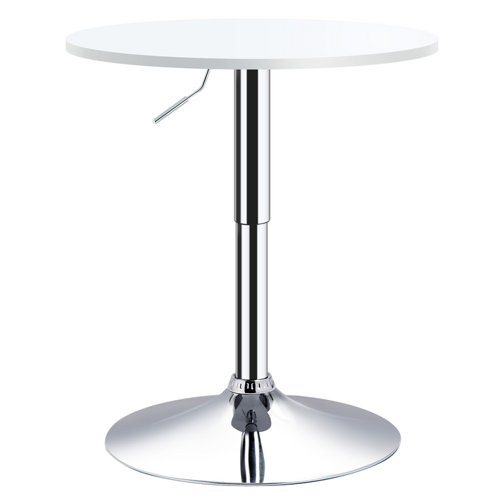 Height Adjustable Round Bar Table with Swivel Top in White | Versatile & Modern Design - Premium  from Home Treasures - Just £81.99! Shop now at Home Treasures