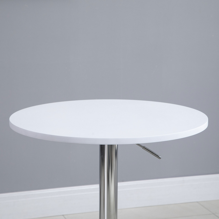 Height Adjustable Round Bar Table with Swivel Top in White | Versatile & Modern Design - Premium  from Home Treasures - Just £81.99! Shop now at Home Treasures