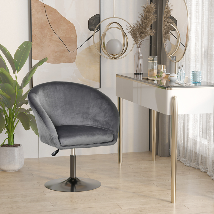 Adjustable Swivel Bar Stool - Stylish Grey Fabric Dining Chair with Tub Seat & Back Support - Premium  from Home Treasures - Just £100.99! Shop now at Home Treasures