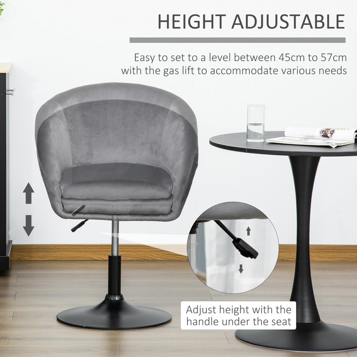 Adjustable Swivel Bar Stool - Stylish Grey Fabric Dining Chair with Tub Seat & Back Support - Premium  from Home Treasures - Just £100.99! Shop now at Home Treasures