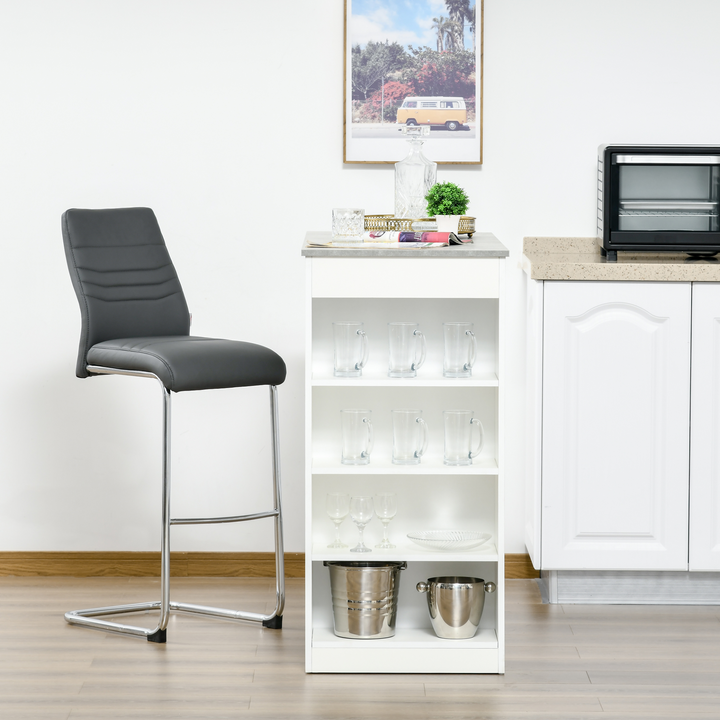 Multi-Functional Bar Table with 4-Tier Storage Shelf for Kitchen, Dining Room, Living Room - Grey - Premium  from Home Treasures - Just £96.99! Shop now at Home Treasures