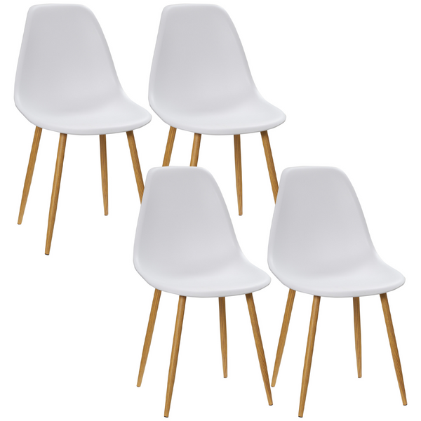 Set of 4 Retro Lounge Dining Chairs with Curved Back and Metal Legs - Stylish and Ergonomic Design - Premium  from Home Treasures - Just £147.99! Shop now at Home Treasures