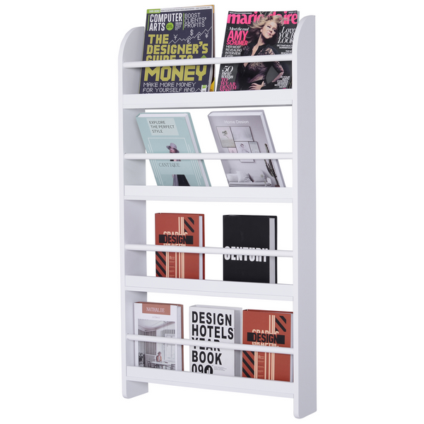 Wood Wall/Standing Magazine Holder & Book Rack Shelf | 4 Tiers | Space-Saving & Water-Resistant | Ideal for Home & Office Decor - Premium  from Home Treasures - Just £53.99! Shop now at Home Treasures