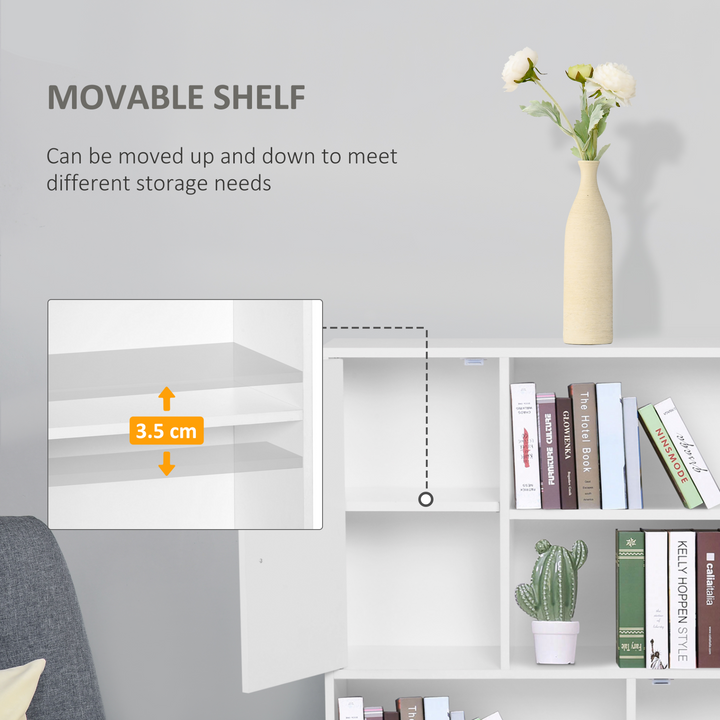 Stylish Skandi Bookshelf with Two Doors in White Finish - 123 x 80 x 23.5 cm | Modern & Spacious Storage Solution for Home & Office - Premium  from Home Treasures - Just £88.99! Shop now at Home Treasures