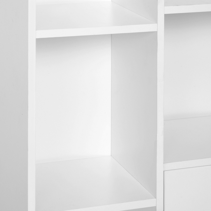 Stylish White Open Bookcase with Two Doors - 123cm x 80cm x 23.5cm - Modern Storage Solution for Home, Apartment, or Office - Premium  from Home Treasures - Just £80.99! Shop now at Home Treasures