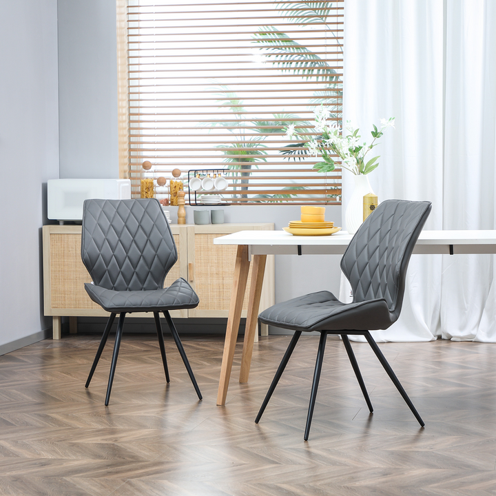 Stylish Grey Mid-Century Upholstered Accent Dining Chairs, Set of 2 – Comfortable & Versatile Seating for Home & Dining Room - Premium  from Home Treasures - Just £134.99! Shop now at Home Treasures