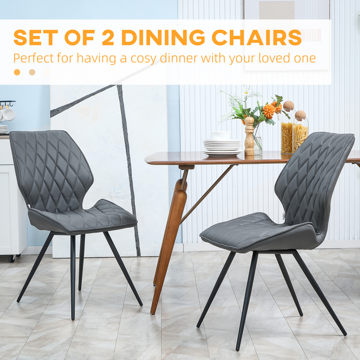 Stylish Grey Mid-Century Upholstered Accent Dining Chairs, Set of 2 – Comfortable & Versatile Seating for Home & Dining Room - Premium  from Home Treasures - Just £134.99! Shop now at Home Treasures