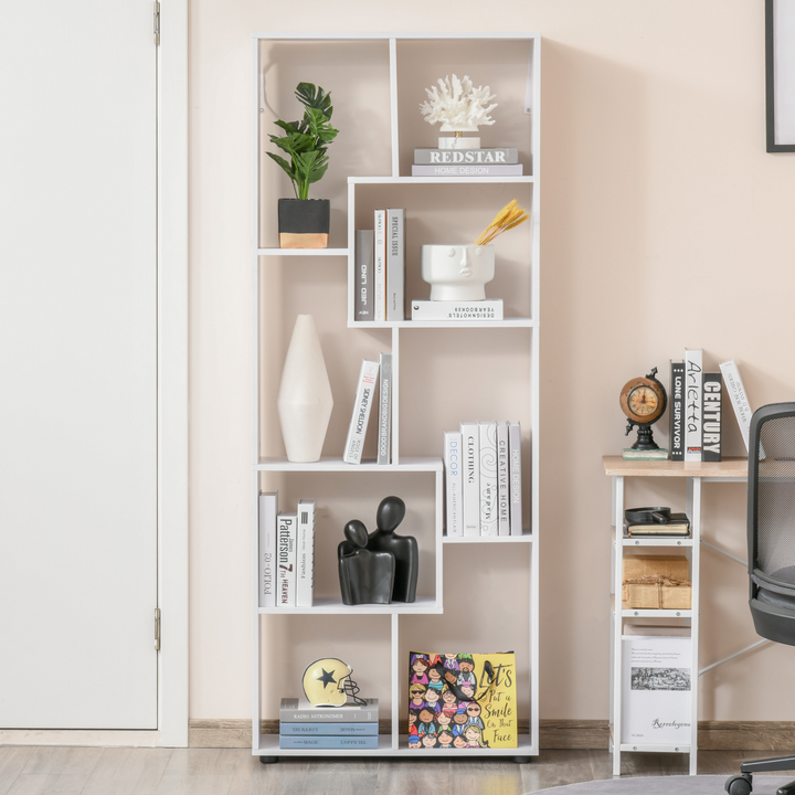 Modern 8-Tier Freestanding Bookcase in White - Stylish Storage Solution - Premium  from Home Treasures - Just £76.99! Shop now at Home Treasures