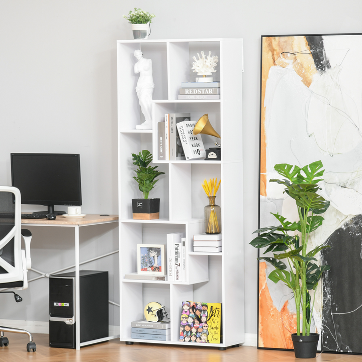 Modern 8-Tier Freestanding Bookcase in White - Stylish Storage Solution - Premium  from Home Treasures - Just £76.99! Shop now at Home Treasures