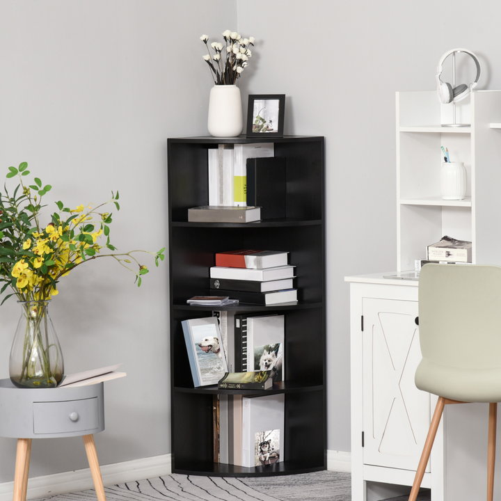 Tiered Corner Bookshelf (Black) - Space-Saving, Stylish, and Sturdy Storage Solution for Your Home - Premium  from Home Treasures - Just £56.99! Shop now at Home Treasures