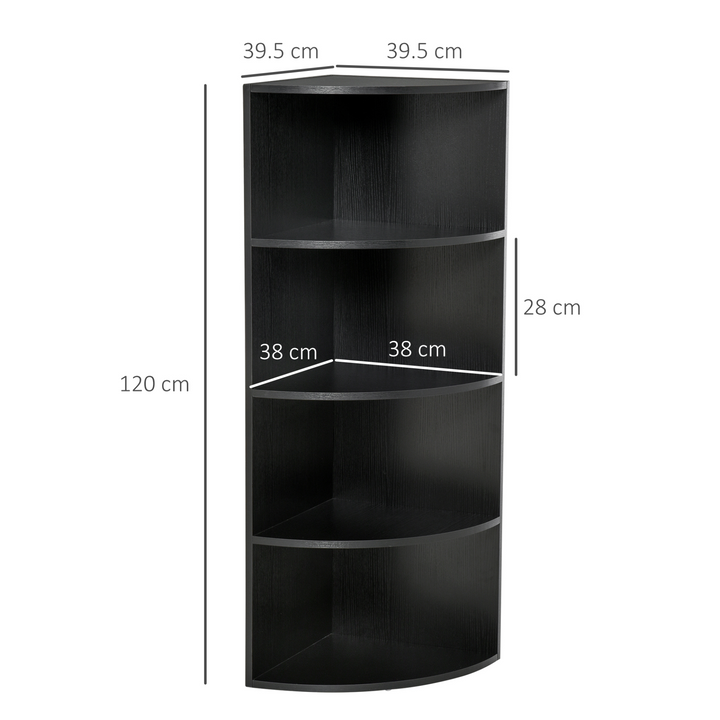 Tiered Corner Bookshelf (Black) - Space-Saving, Stylish, and Sturdy Storage Solution for Your Home - Premium  from Home Treasures - Just £56.99! Shop now at Home Treasures