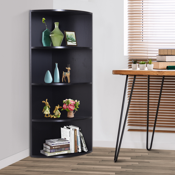 Tiered Corner Bookshelf (Black) - Space-Saving, Stylish, and Sturdy Storage Solution for Your Home - Premium  from Home Treasures - Just £56.99! Shop now at Home Treasures