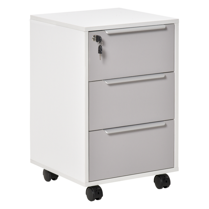 3-Drawer Locking Filing Cabinet on Wheels - Premium  from Home Treasures - Just £89.99! Shop now at Home Treasures