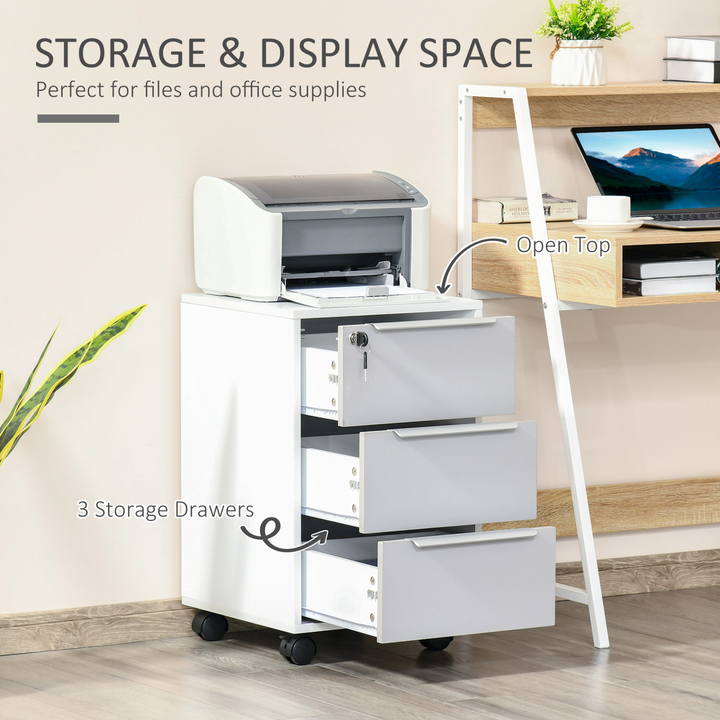 3-Drawer Locking Filing Cabinet on Wheels - Premium  from Home Treasures - Just £89.99! Shop now at Home Treasures