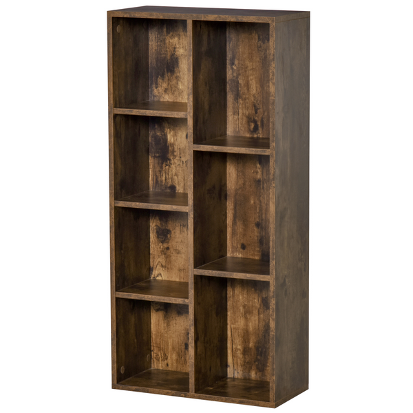 Rustic Brown Industrial Style Bookcase/Display Cabinet - 7 Tier Large Storage, 50 x 24 x 106cm - Premium  from Home Treasures - Just £66.99! Shop now at Home Treasures