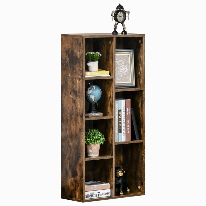 Rustic Brown Industrial Style Bookcase/Display Cabinet - 7 Tier Large Storage, 50 x 24 x 106cm - Premium  from Home Treasures - Just £66.99! Shop now at Home Treasures