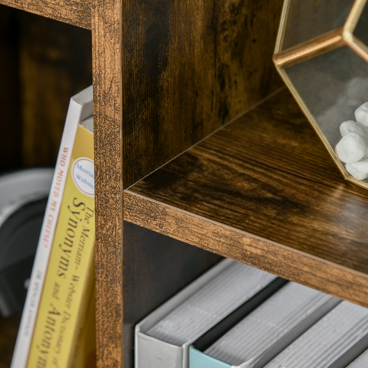 Rustic Brown Industrial Style Bookcase/Display Cabinet - 7 Tier Large Storage, 50 x 24 x 106cm - Premium  from Home Treasures - Just £66.99! Shop now at Home Treasures