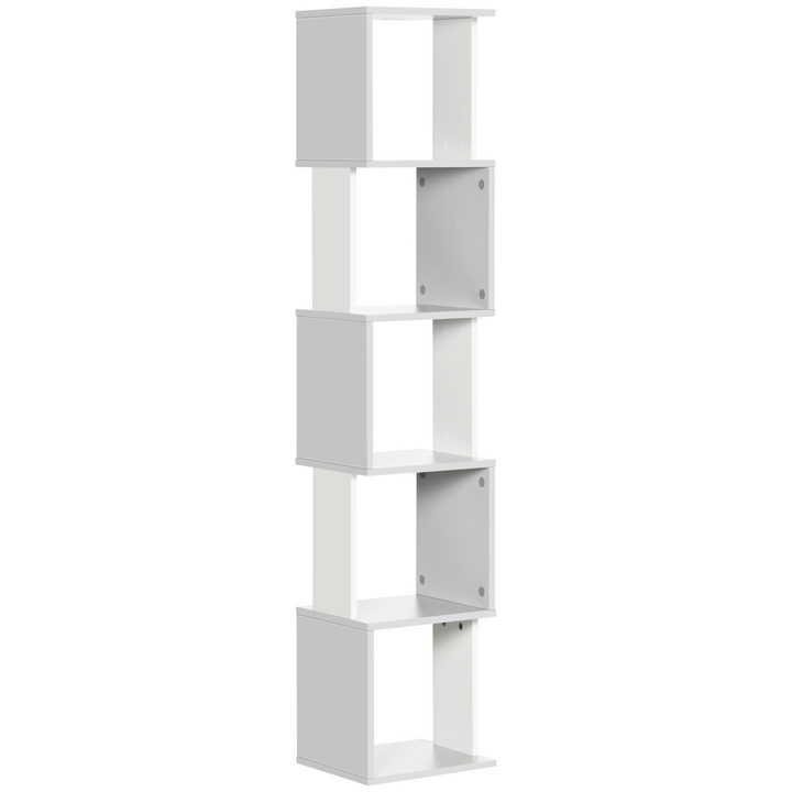 Modern 5-Tier Bookshelf, Freestanding Bookcase Storage Shelving for Living Room Home Office Study, Light Grey - Premium  from Home Treasures - Just £52.99! Shop now at Home Treasures