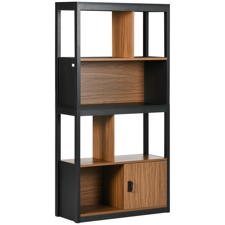 Modern 4-Tier Bookshelf with Storage Shelving & Cabinet - Elegant Walnut Brown, 150 x 76.5 x 30cm - Premium  from Home Treasures - Just £90.99! Shop now at Home Treasures