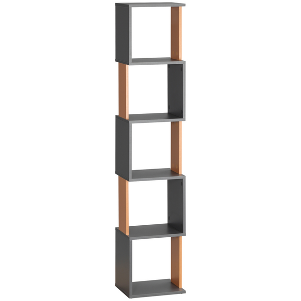 Modern 5-Tier Bookshelf in Dark Grey | Freestanding Bookcase Storage Shelving - Premium  from Home Treasures - Just £46.99! Shop now at Home Treasures