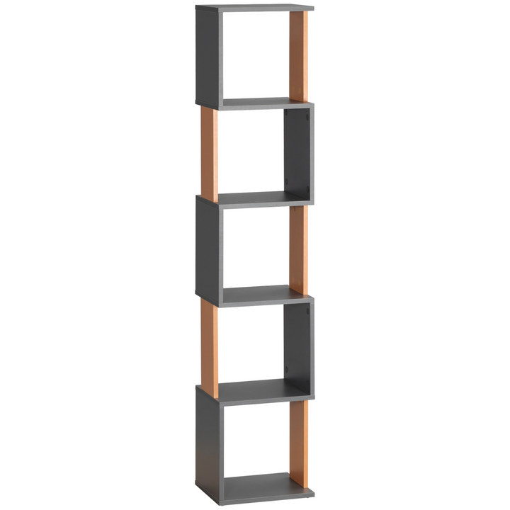 Modern 5-Tier Bookshelf in Dark Grey | Freestanding Bookcase Storage Shelving - Premium  from Home Treasures - Just £46.99! Shop now at Home Treasures