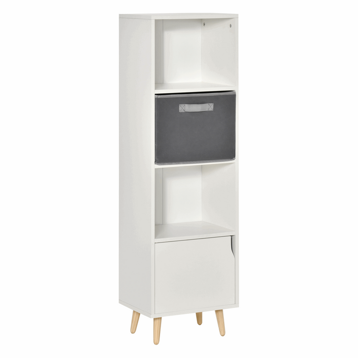 Elegant & Versatile White Bookcase/Display Cabinet with Doors - 40x30x129.5cm | Modern Storage Solution for Home & Office - Premium  from Home Treasures - Just £58.99! Shop now at Home Treasures