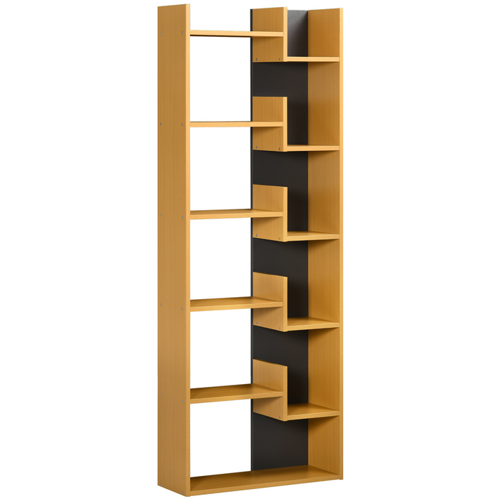 Modern Bookcase/Display Cabinet with 11 Open Shelves (Natural) - 162.6 x 61 x 23cm | Stylish & Functional Storage Solution for Home & Office - Premium  from Home Treasures - Just £71.99! Shop now at Home Treasures