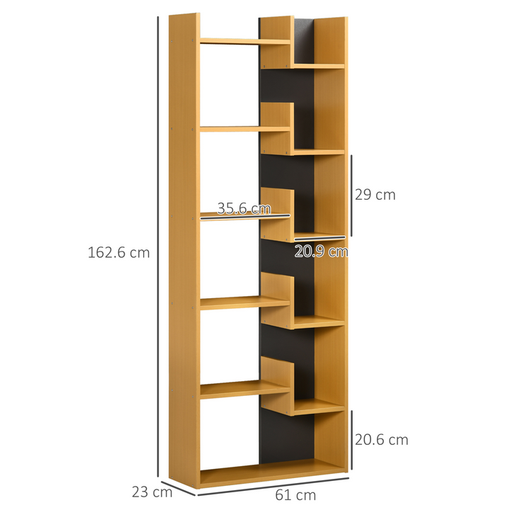 Modern Bookcase/Display Cabinet with 11 Open Shelves (Natural) - 162.6 x 61 x 23cm | Stylish & Functional Storage Solution for Home & Office - Premium  from Home Treasures - Just £71.99! Shop now at Home Treasures