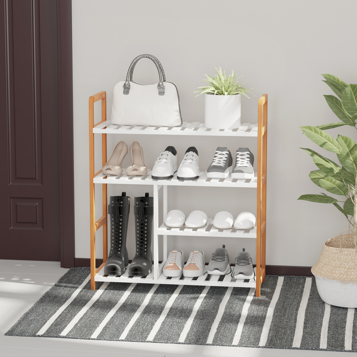 4-Tier Shoe Rack Storage with a Wooden Frame, 78 x 68 x 26 cm - Premium  from Home Treasures - Just £38.99! Shop now at Home Treasures