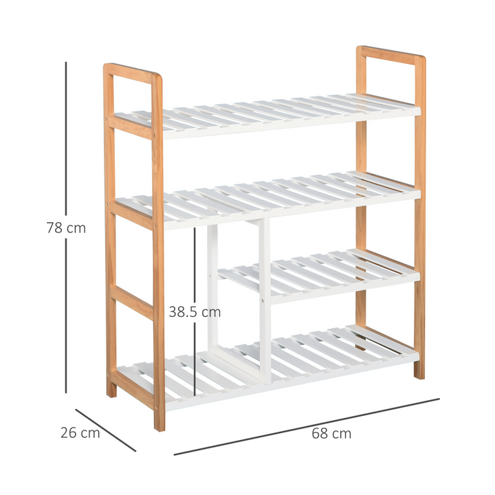 4-Tier Shoe Rack Storage with a Wooden Frame, 78 x 68 x 26 cm - Premium  from Home Treasures - Just £38.99! Shop now at Home Treasures