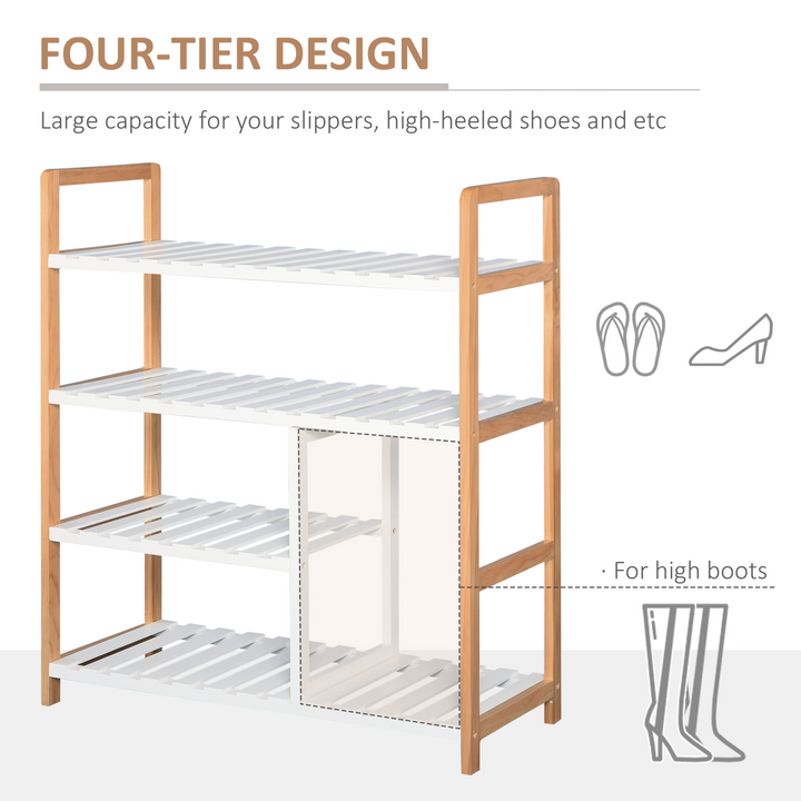 4-Tier Shoe Rack Storage with a Wooden Frame, 78 x 68 x 26 cm - Premium  from Home Treasures - Just £38.99! Shop now at Home Treasures