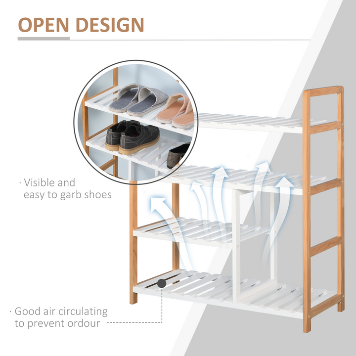 4-Tier Shoe Rack Storage with a Wooden Frame, 78 x 68 x 26 cm - Premium  from Home Treasures - Just £38.99! Shop now at Home Treasures