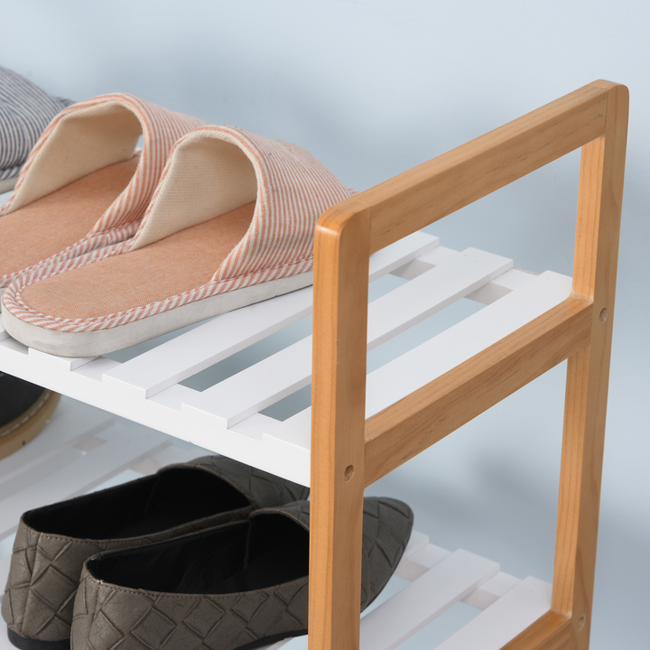 4-Tier Shoe Rack Storage with a Wooden Frame, 78 x 68 x 26 cm - Premium  from Home Treasures - Just £38.99! Shop now at Home Treasures