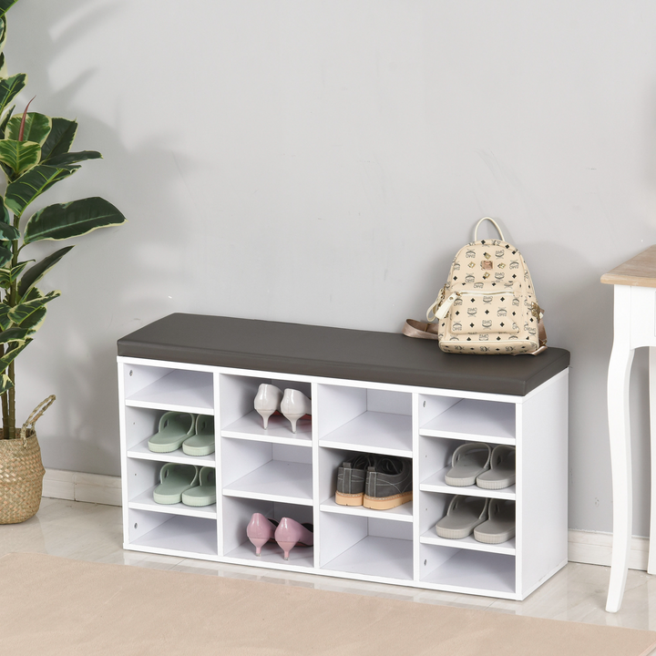 Multi-Storage Shoe Rack with 14 Compartments - White - Premium  from Home Treasures - Just £103.99! Shop now at Home Treasures