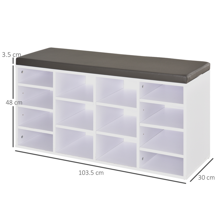 Multi-Storage Shoe Rack with 14 Compartments - White - Premium  from Home Treasures - Just £103.99! Shop now at Home Treasures