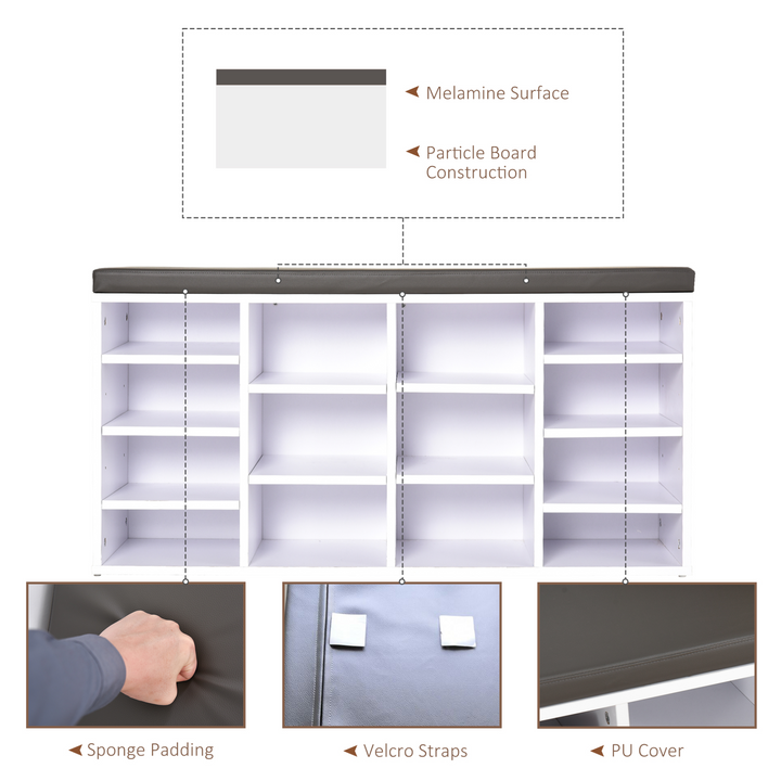 Multi-Storage Shoe Rack with 14 Compartments - White - Premium  from Home Treasures - Just £103.99! Shop now at Home Treasures