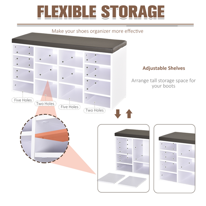 Multi-Storage Shoe Rack with 14 Compartments - White - Premium  from Home Treasures - Just £103.99! Shop now at Home Treasures