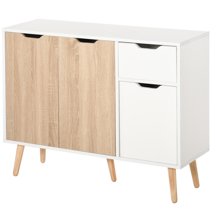 Sideboard Floor Standing Storage Cabinet with Drawer - Modern Scandinavian Style for Bedroom, Living Room, Home Office - Natural - Premium  from Home Treasures - Just £93.99! Shop now at Home Treasures