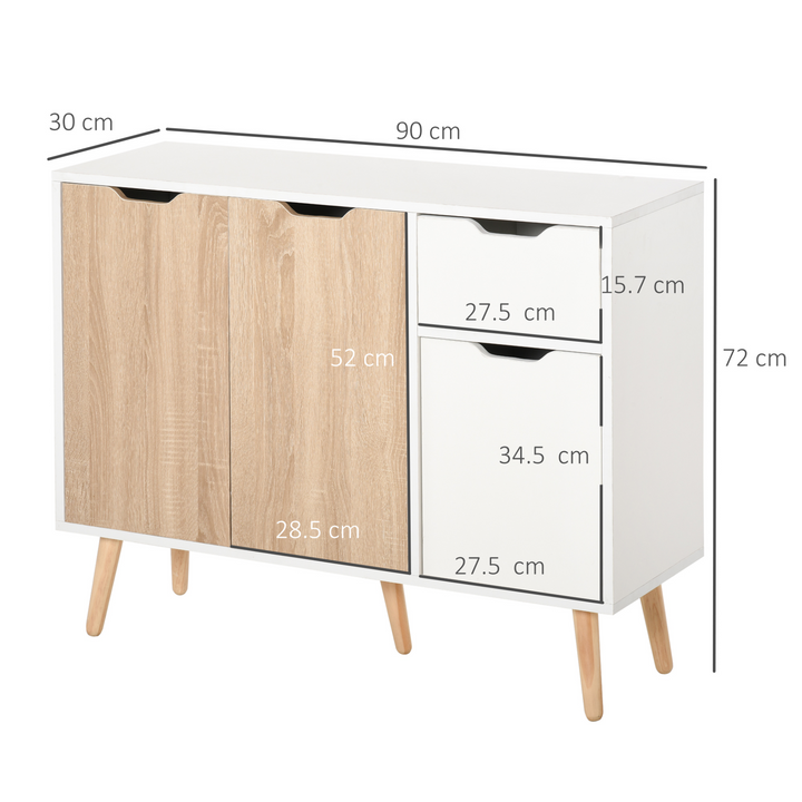 Sideboard Floor Standing Storage Cabinet with Drawer - Modern Scandinavian Style for Bedroom, Living Room, Home Office - Natural - Premium  from Home Treasures - Just £93.99! Shop now at Home Treasures