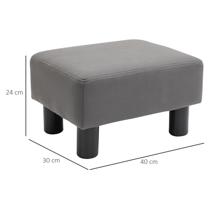 Grey Footstool - Small Seat & Foot Rest for Home Office - 40 x 30 x 24cm - Chic, Comfortable, and Functional - Premium  from Home Treasures - Just £41.99! Shop now at Home Treasures