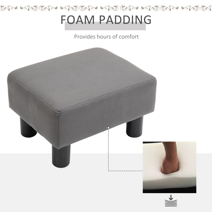 Grey Footstool - Small Seat & Foot Rest for Home Office - 40 x 30 x 24cm - Chic, Comfortable, and Functional - Premium  from Home Treasures - Just £41.99! Shop now at Home Treasures